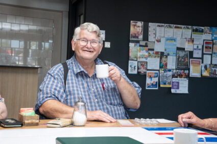 Steffen tijdens de spelletjesmiddag